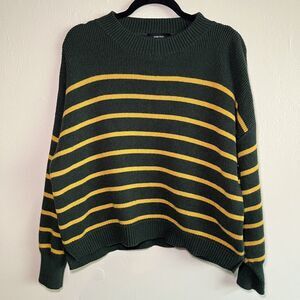 Dark green and yellow stripe sweater
